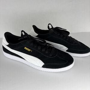 Puma Astro Cup Suede Sneakers Black White Gold Men's Size 11
